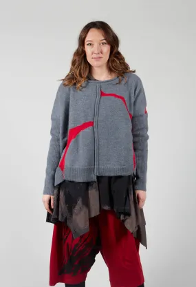 Jumper with Contrasting Inserts in Grey