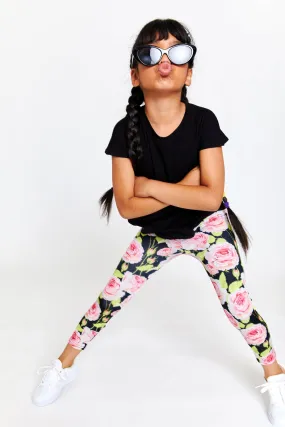 Kids Leggings in Roses