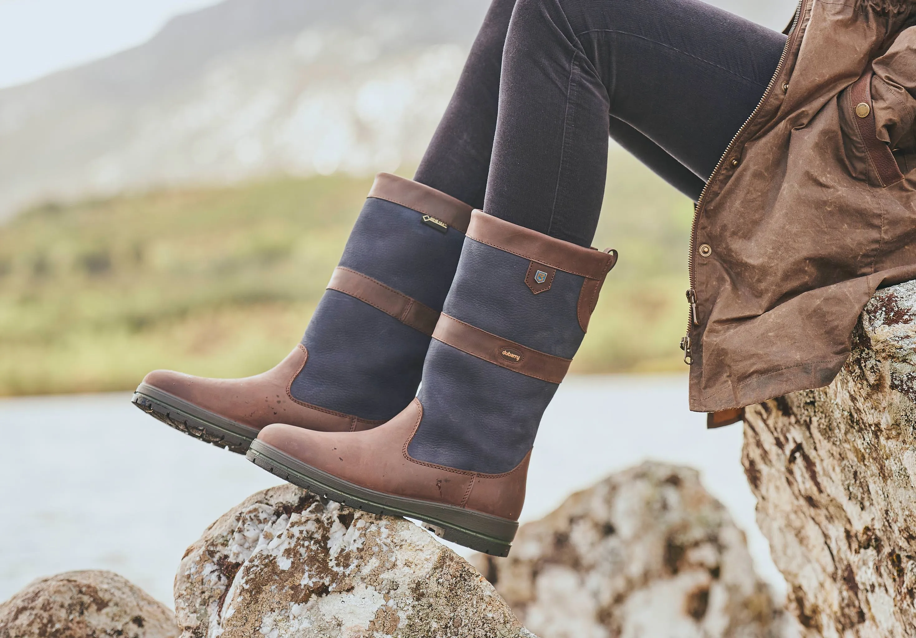 Kildare Ladies Country Boot - Navy/Brown