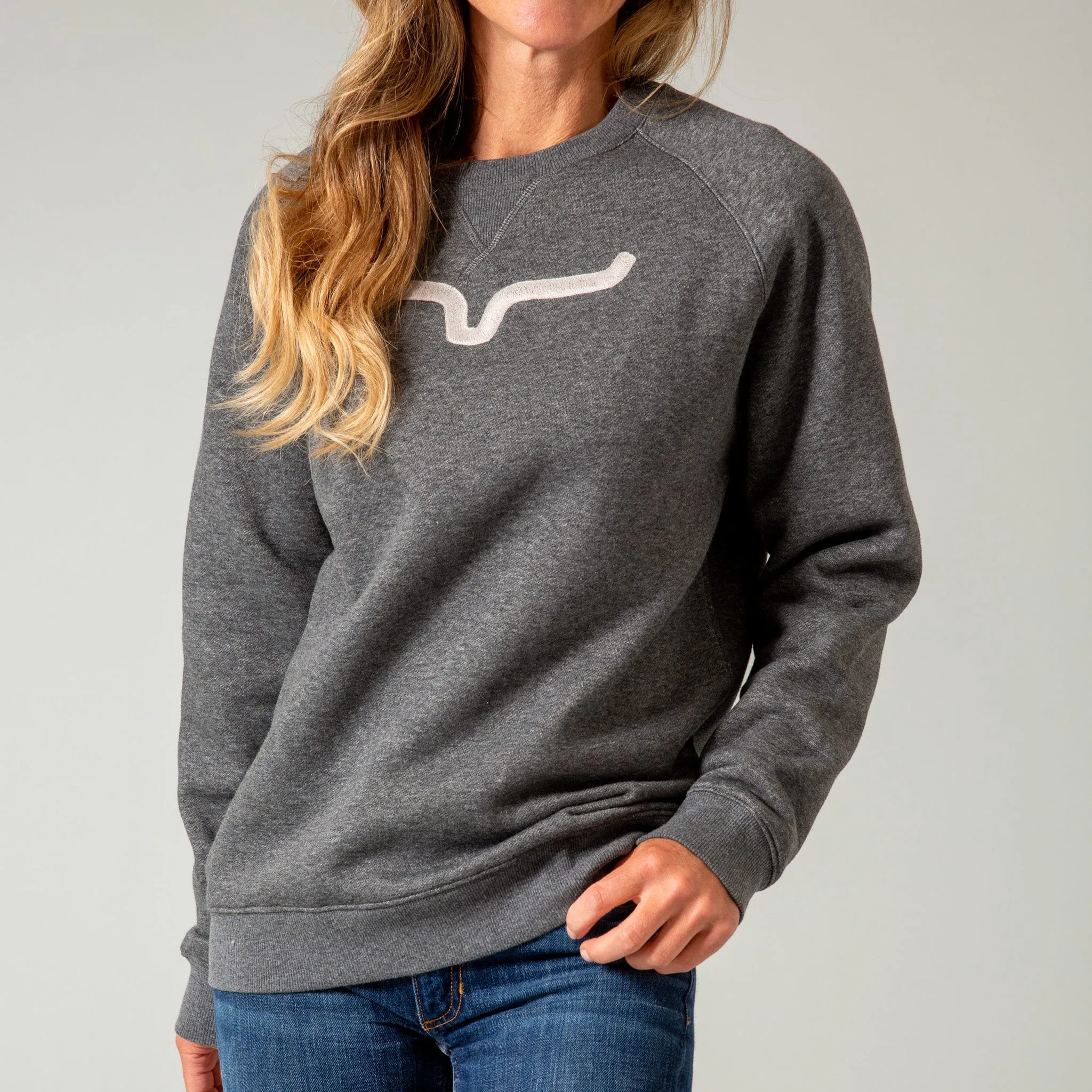 Kimes Ranch Women's Vintage Crew Grey Sweatshirt