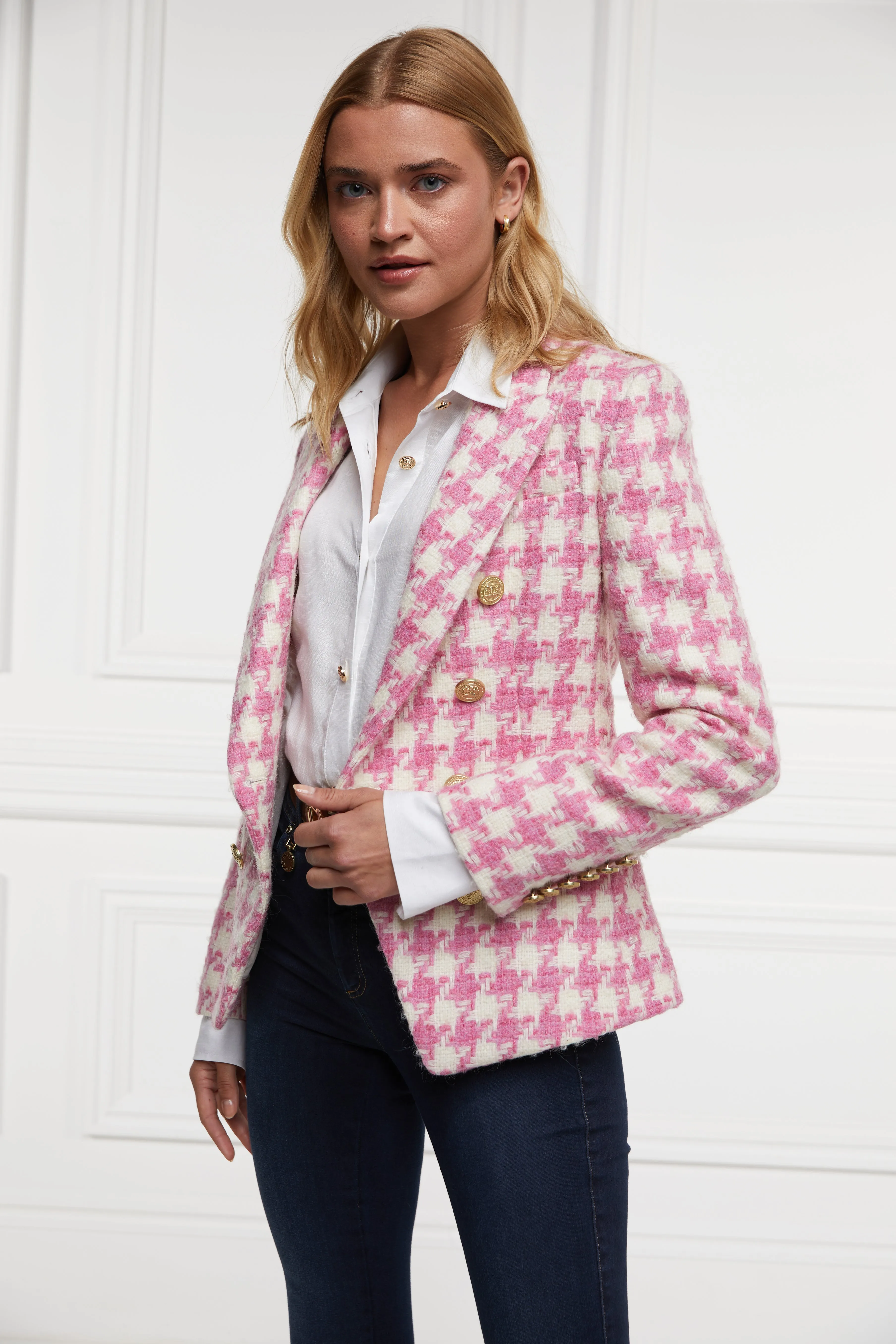 Knightsbridge Blazer (Pink Large Scale Houndstooth)