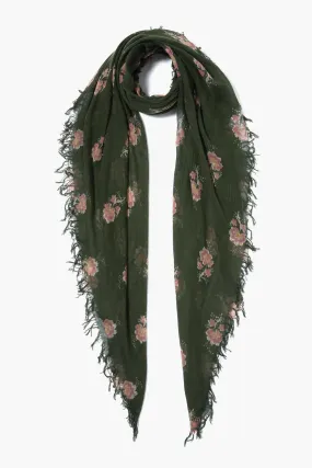 Kombu Hibiscus Floral Cashmere and Silk Scarf