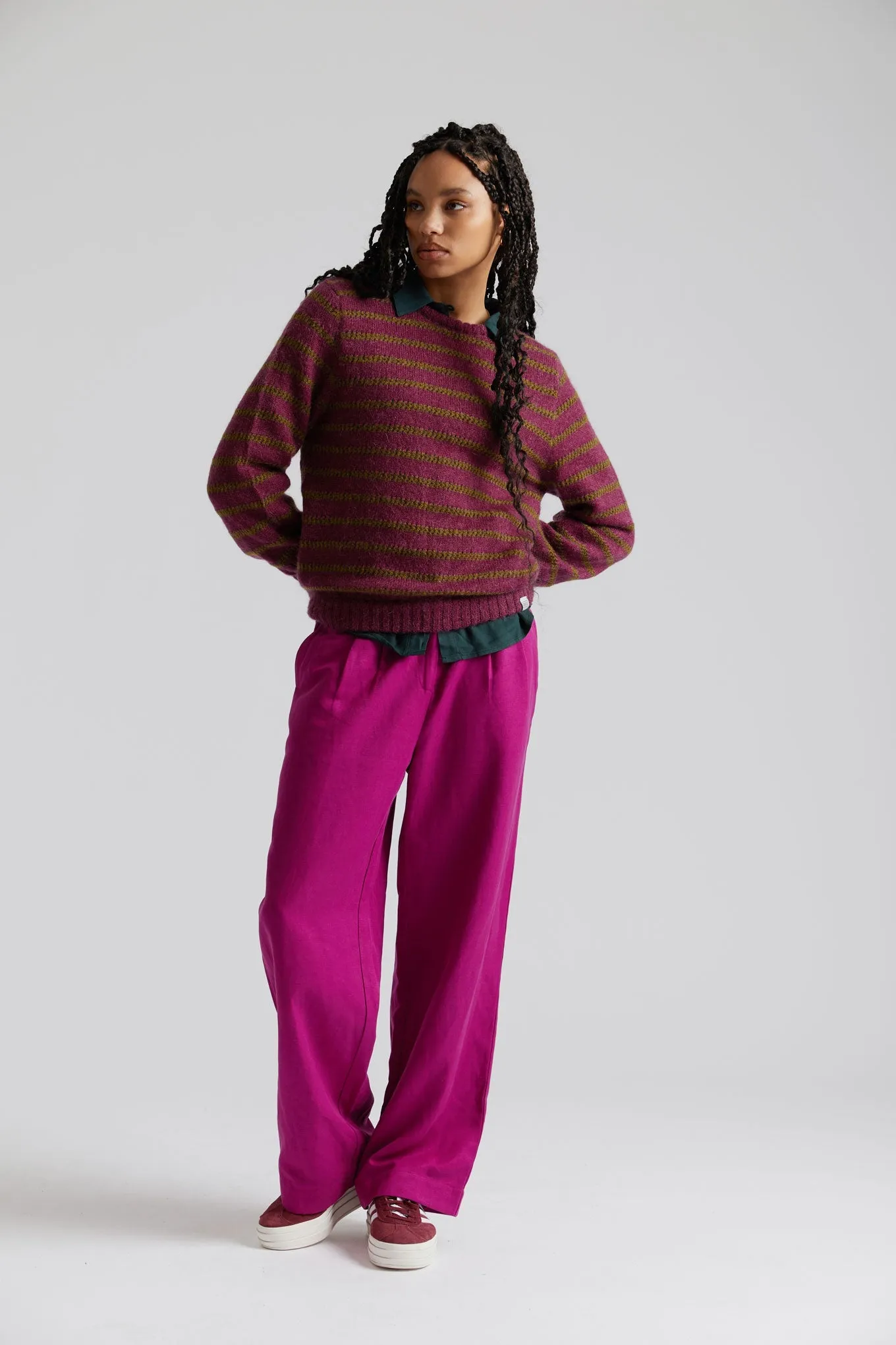 Komodo Fuchsia Linen Mira Trousers