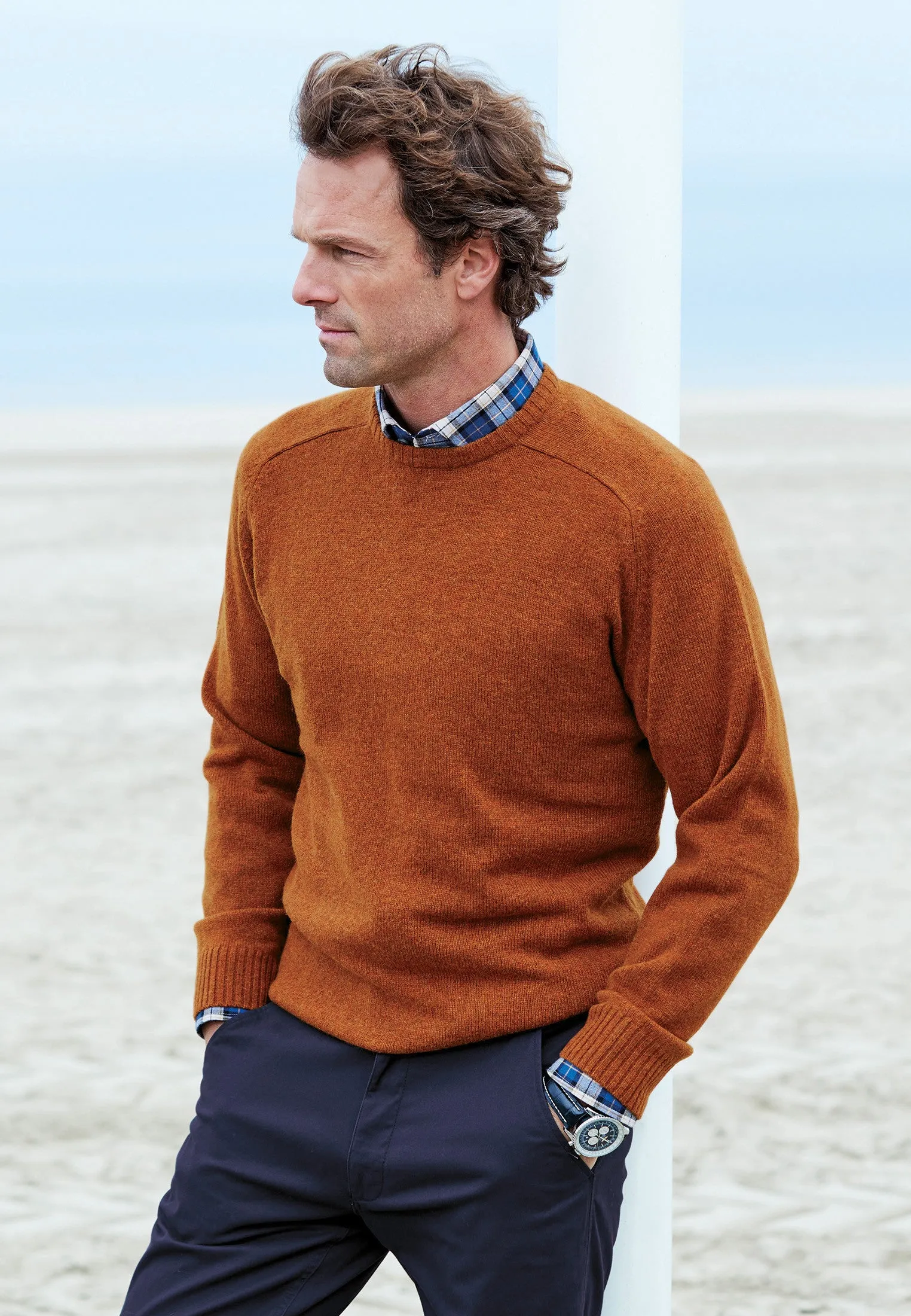 Lambswool Crew Neck Jumper - Ember