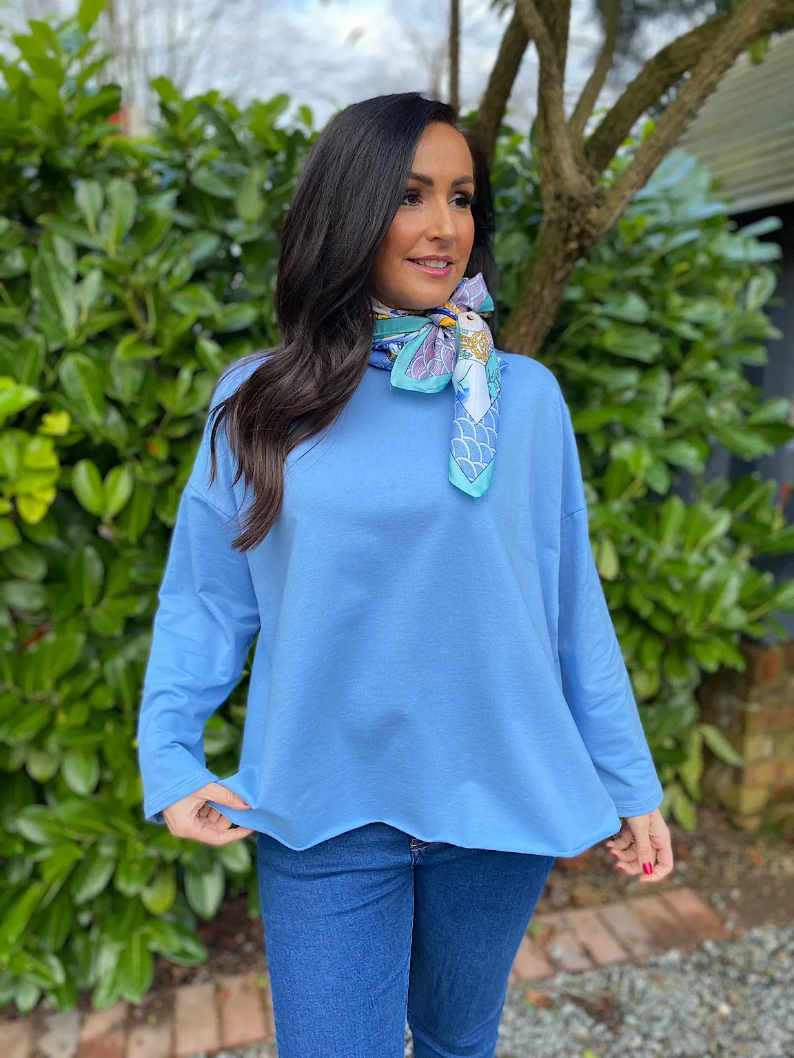 Light Blue Scoop Neck Jumper Trisha