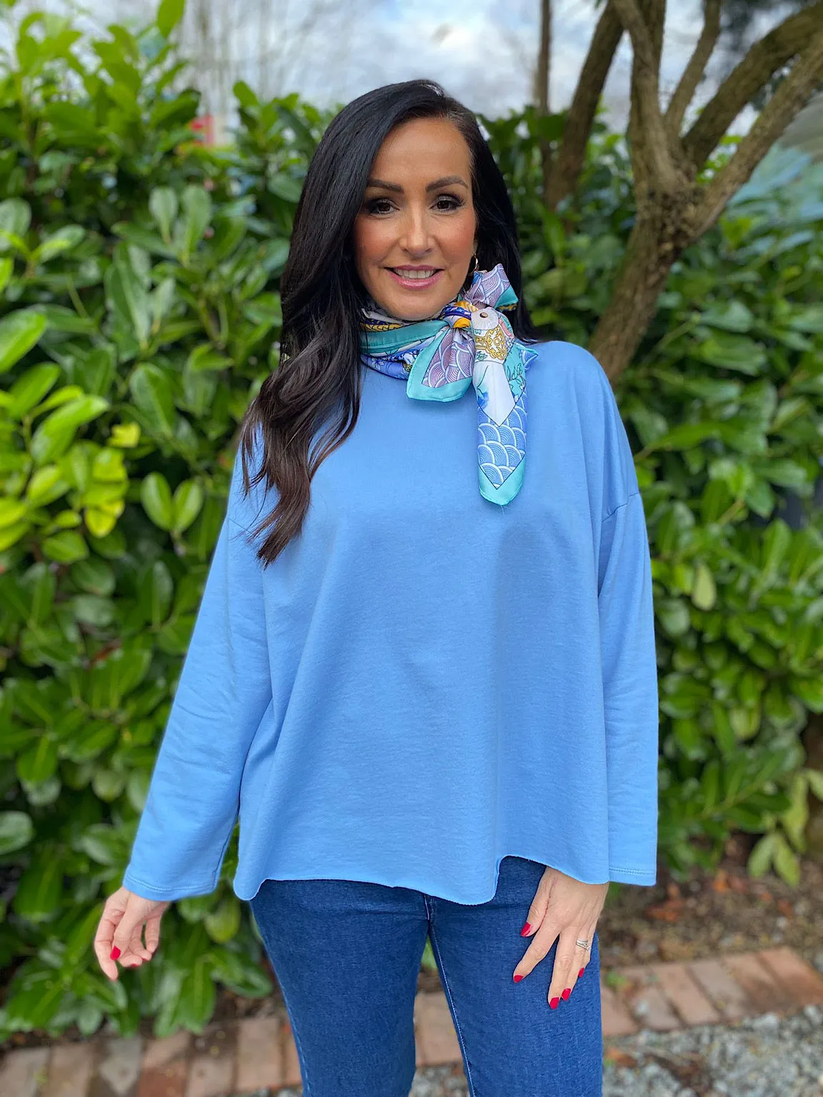 Light Blue Scoop Neck Jumper Trisha