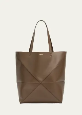 Loewe Puzzle Fold Large Tote Bag in Shiny Leather