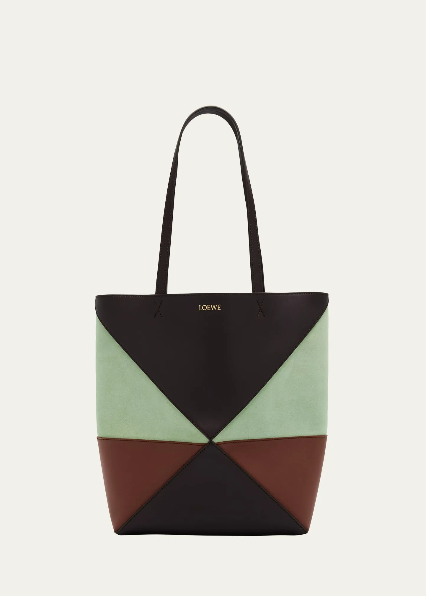 Loewe Puzzle Medium Fold Tote Bag in Colorblock Leather