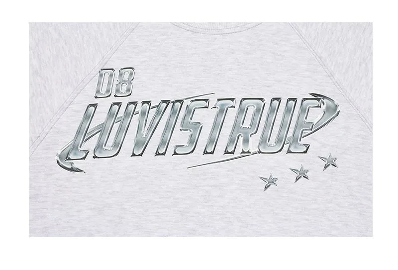 LUV IS TRUE  |Star Street Style Long Sleeves Logo Hoodies & Sweatshirts