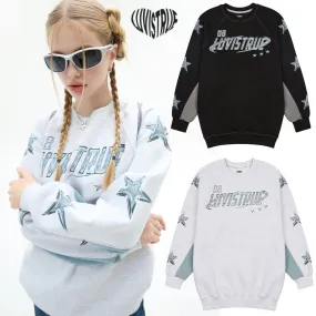 LUV IS TRUE  |Star Street Style Long Sleeves Logo Hoodies & Sweatshirts