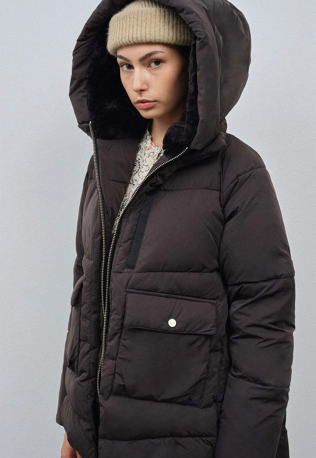 Lydon Faux Down Jacket - Black