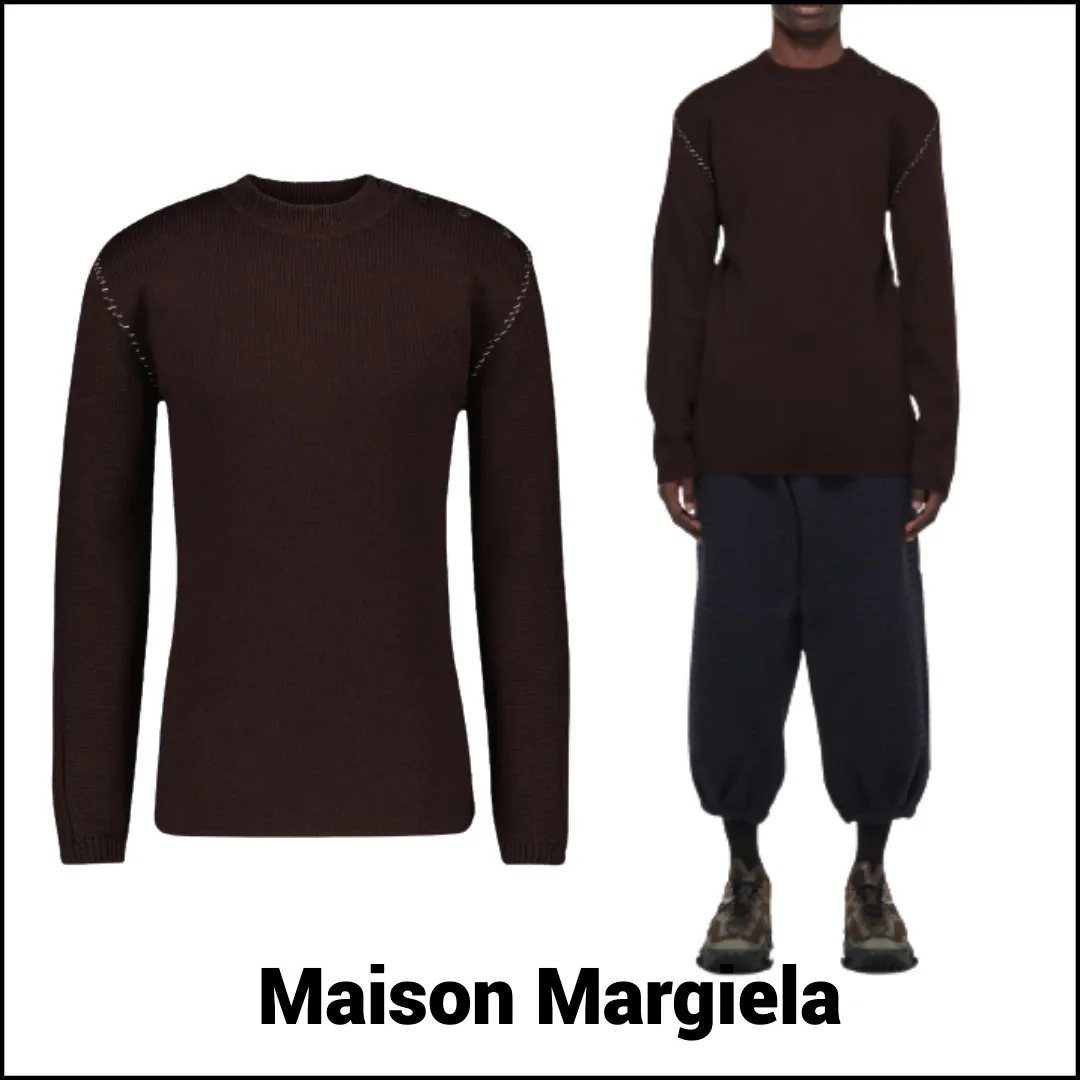 Maison Margiela  |Crew Neck Pullovers Wool Long Sleeves Plain Designers