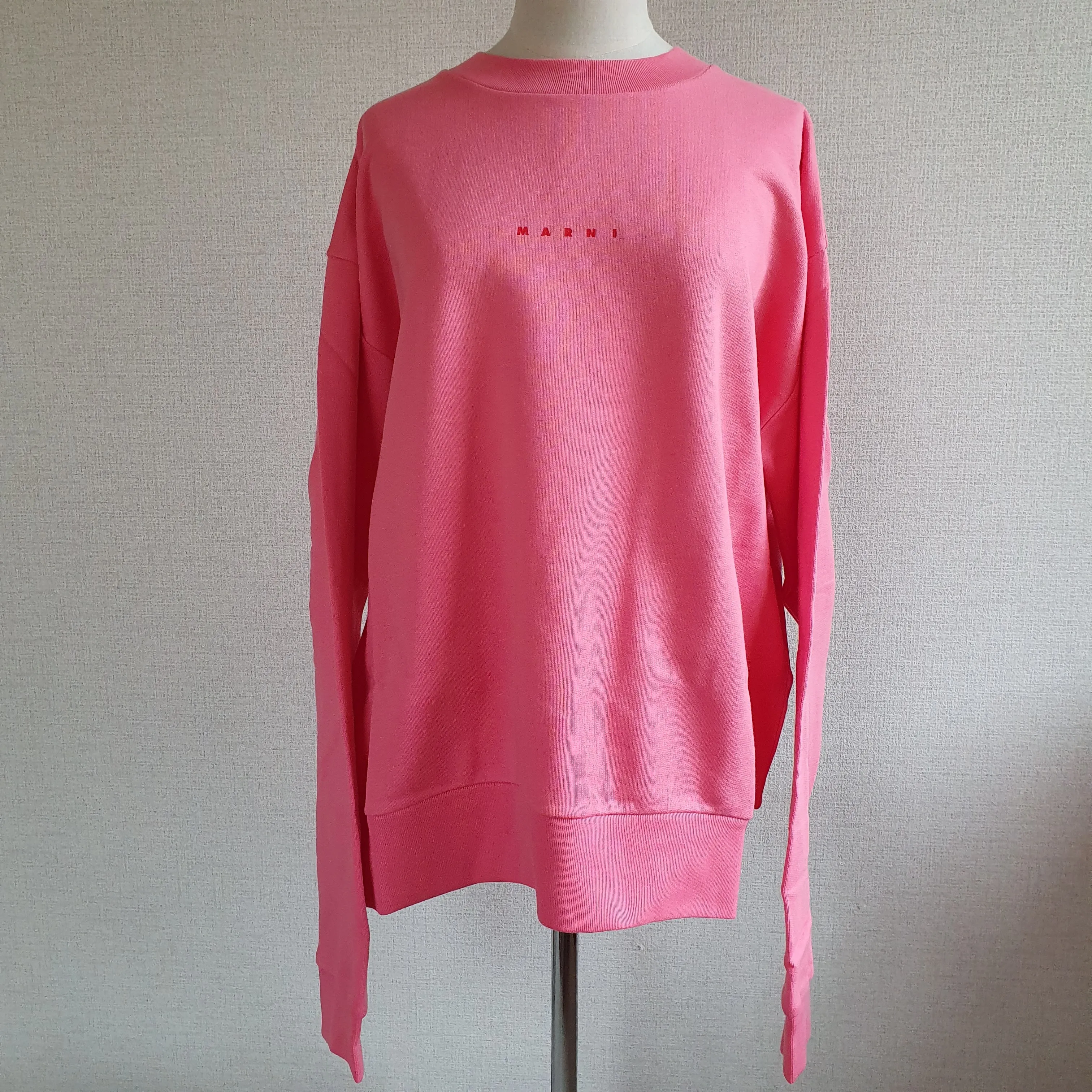 MARNI  |Crew Neck Pullovers Long Sleeves Plain Cotton Logo Designers