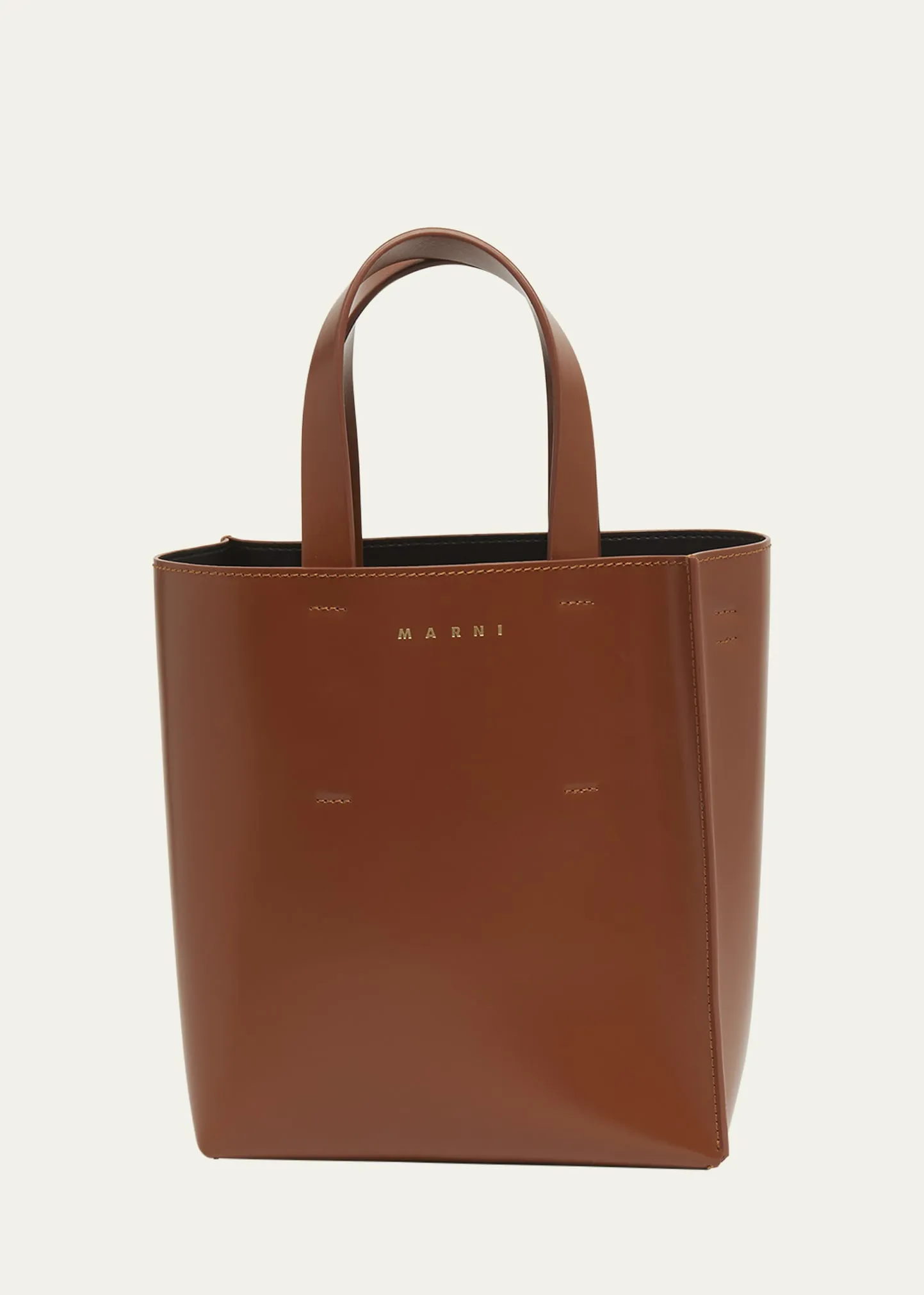 Marni Museo Rigid North-South Leather Tote Bag