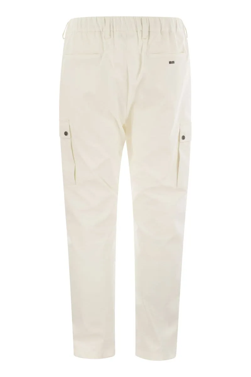 MECHANICAL STRETCH TWILL CARGO TROUSERS