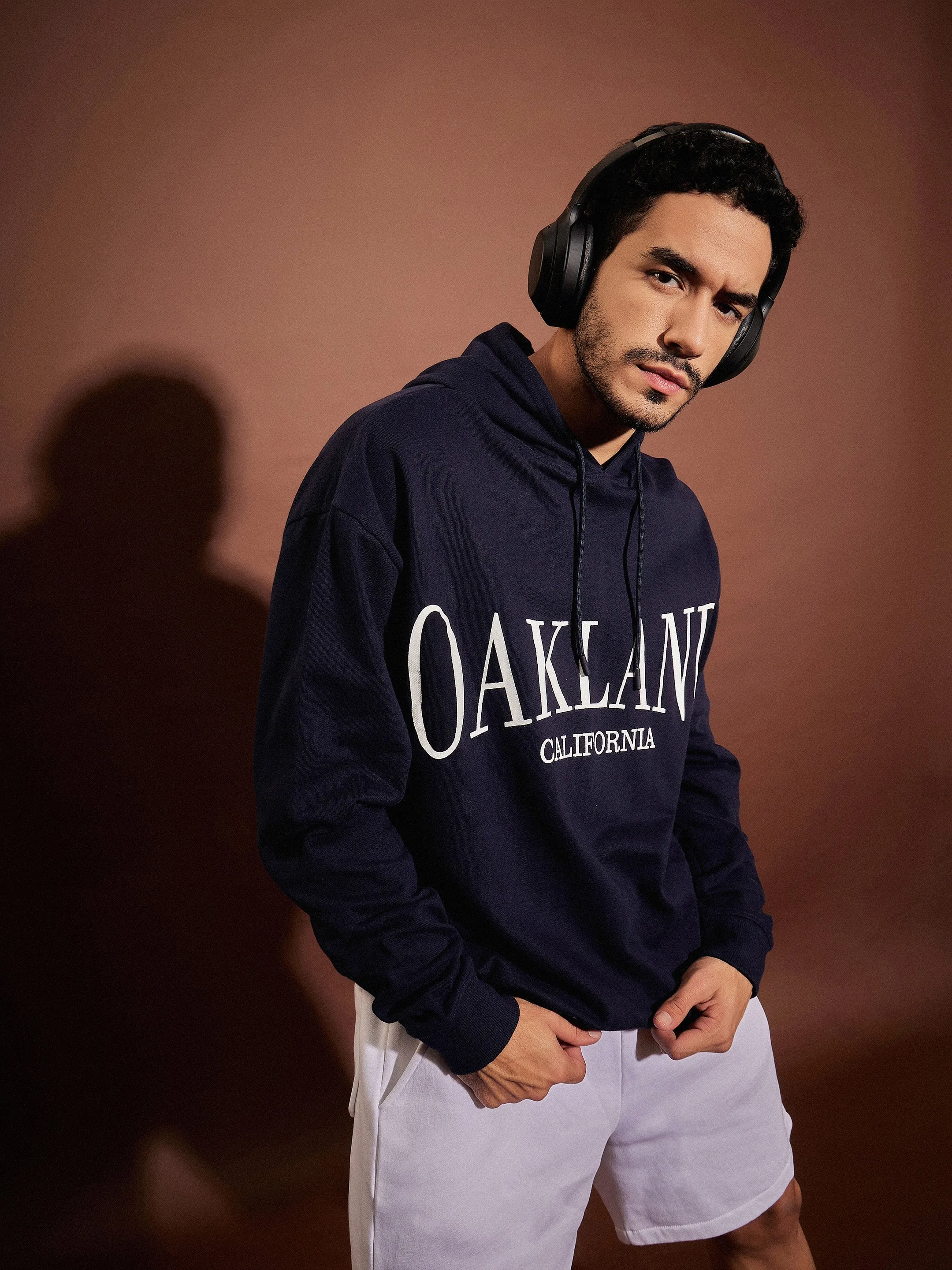 Men Navy OAKLAND Oversized Hoodie