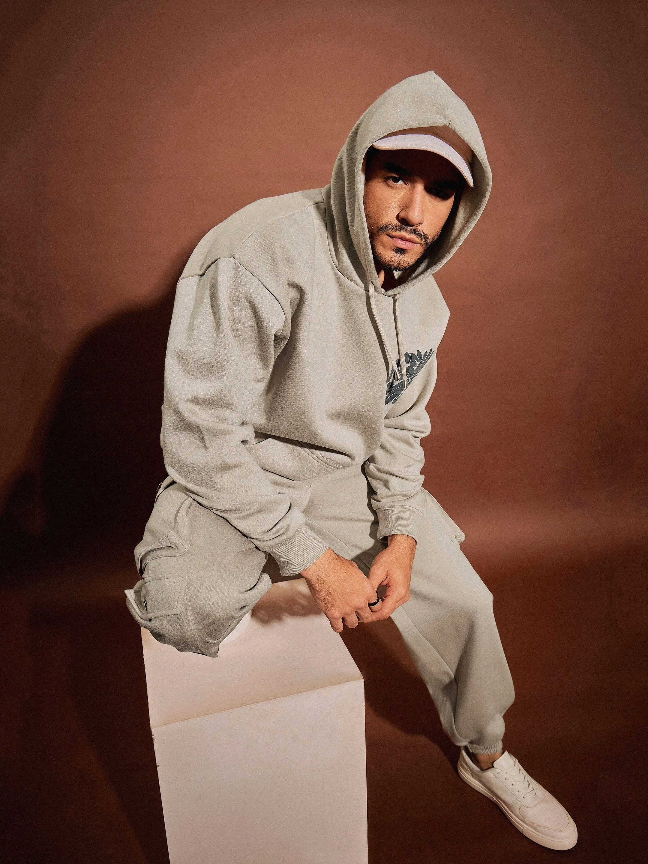 Men Taupe NEW DAY Oversized Hoodie