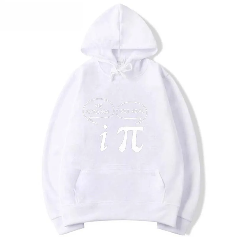 Men's Fashion Casual Funny Pi Design Printed O-Neck Cotton Hoodies