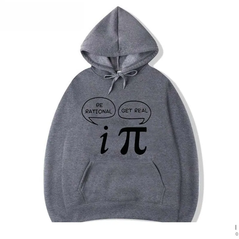 Men's Fashion Casual Funny Pi Design Printed O-Neck Cotton Hoodies