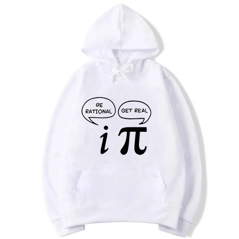 Men's Fashion Casual Funny Pi Design Printed O-Neck Cotton Hoodies