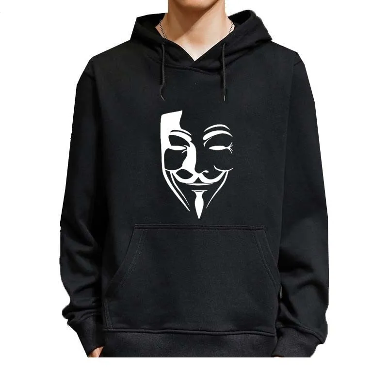 Men's Winter Casual Fleece Hip Hop Style Printed O-Neck Hoodies