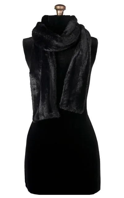 Minky in Black Luxury Faux Fur Scarf