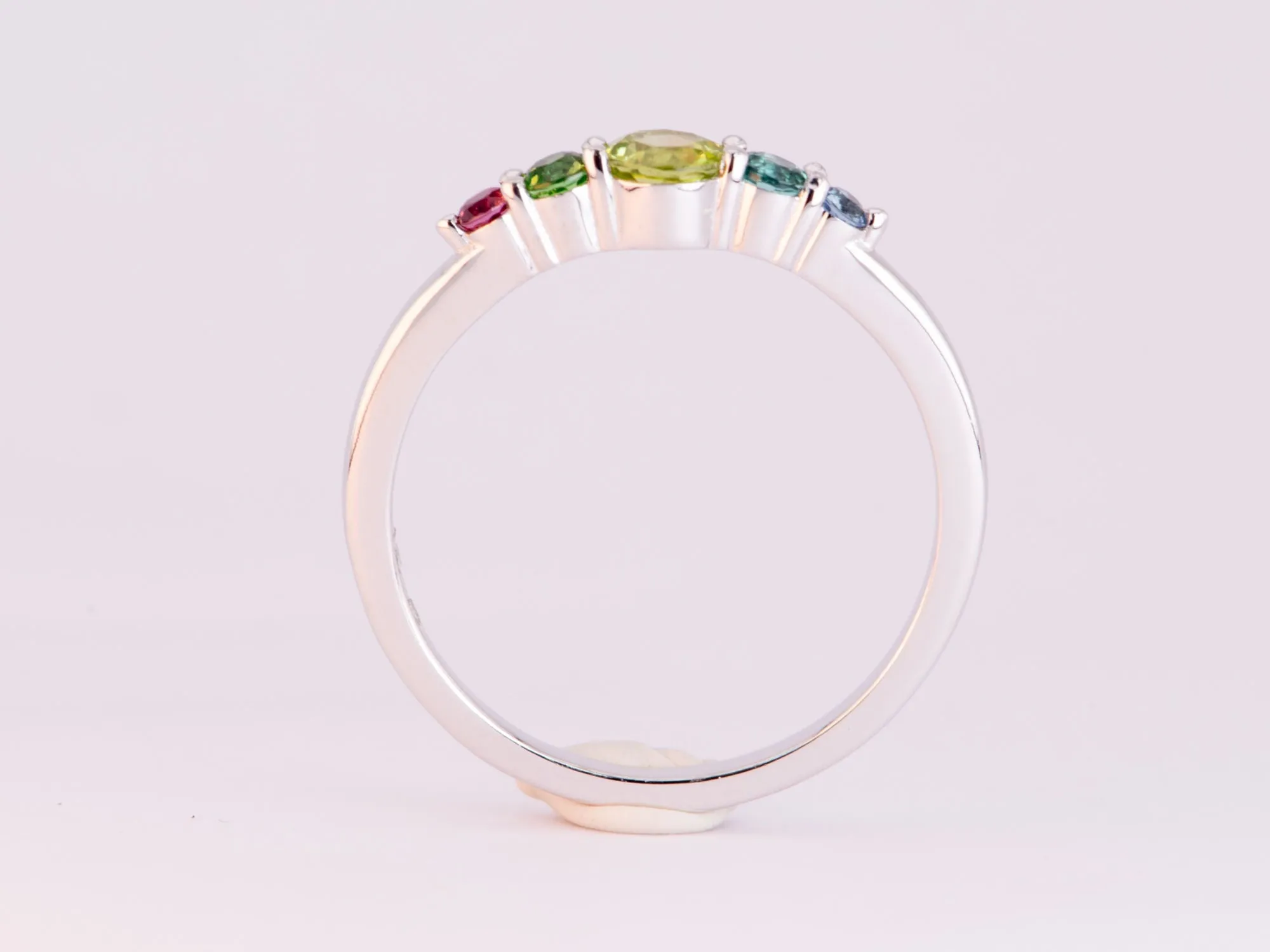 Mixed Tourmaline Wedding Band 14K Gold R5070