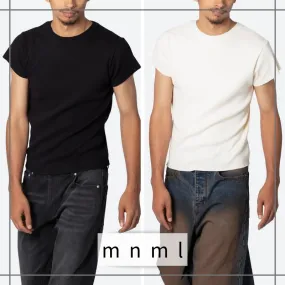 MNML  |Crew Neck Pullovers Street Style Plain Cotton Short Sleeves