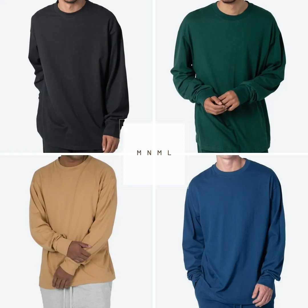 MNML  |Street Style Long Sleeves Plain Cotton Long Sleeve T-shirt