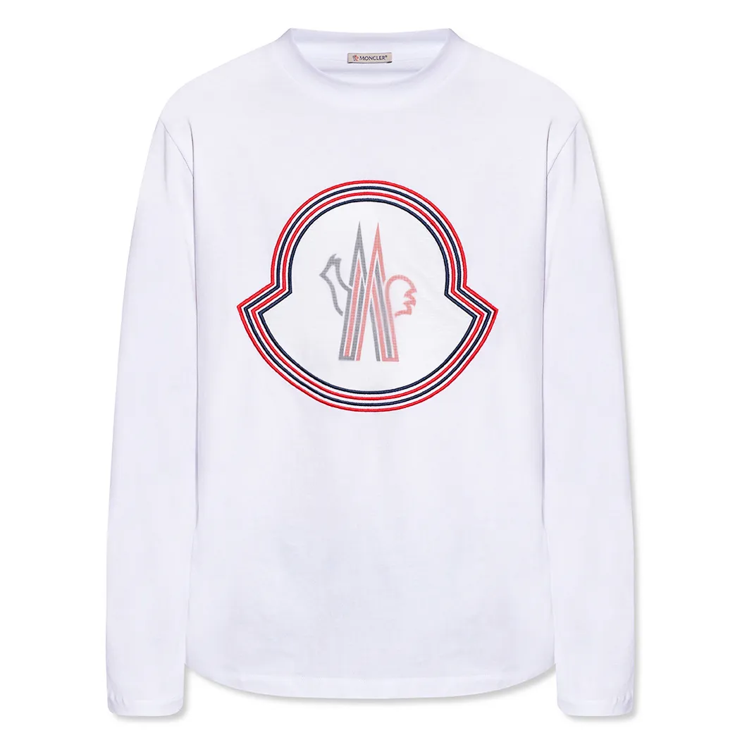 MONCLER  |Crew Neck Long Sleeves Plain Cotton Long Sleeve T-shirt Logo