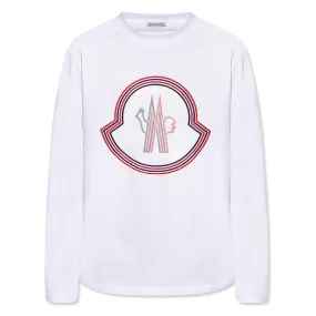 MONCLER  |Crew Neck Long Sleeves Plain Cotton Long Sleeve T-shirt Logo