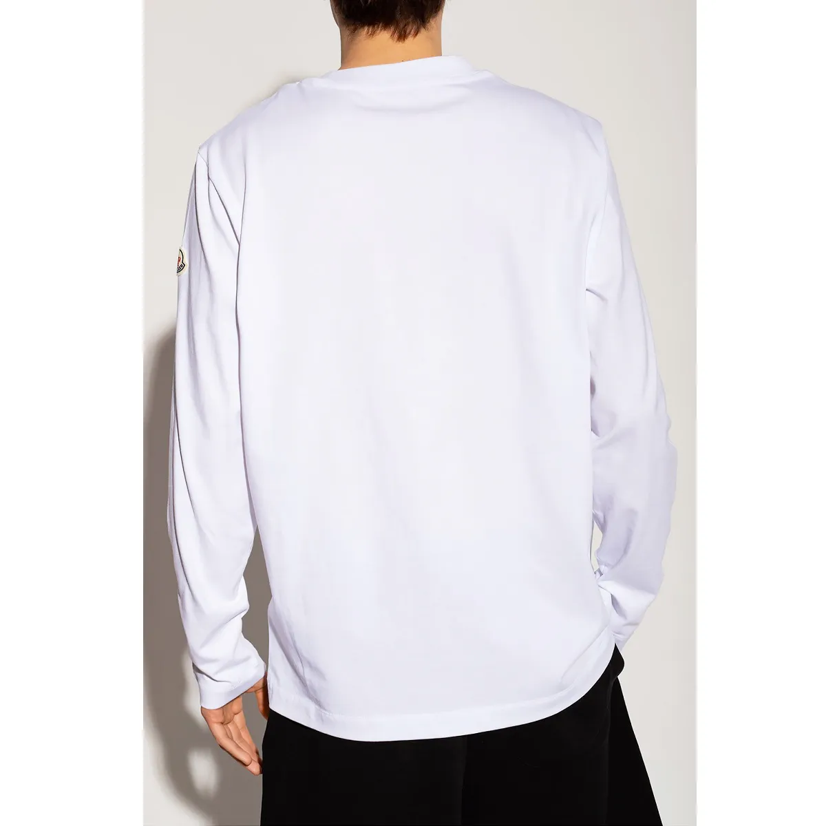 MONCLER  |Crew Neck Long Sleeves Plain Cotton Long Sleeve T-shirt Logo