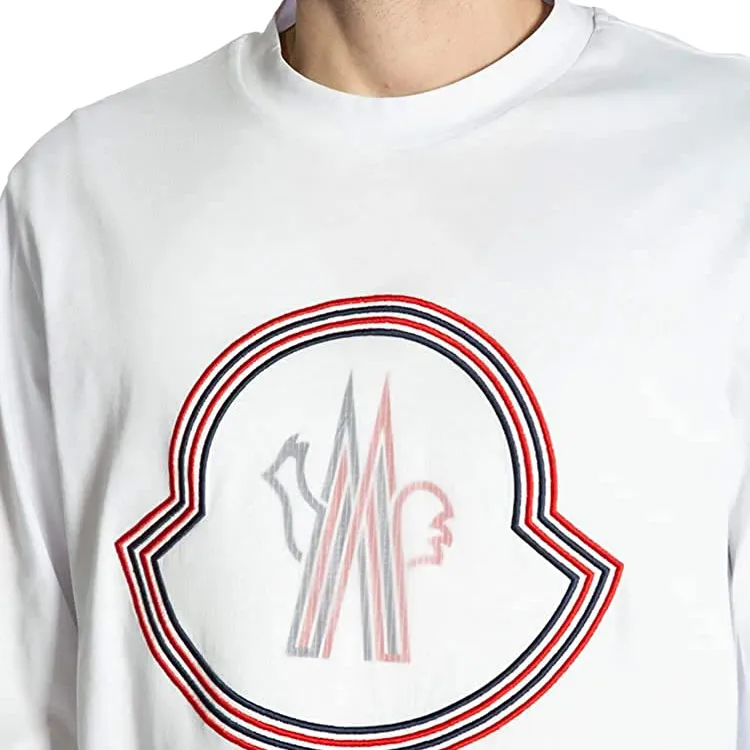 MONCLER  |Crew Neck Long Sleeves Plain Cotton Long Sleeve T-shirt Logo