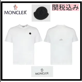 MONCLER  |Crew Neck Pullovers Street Style Cotton Short Sleeves Logo