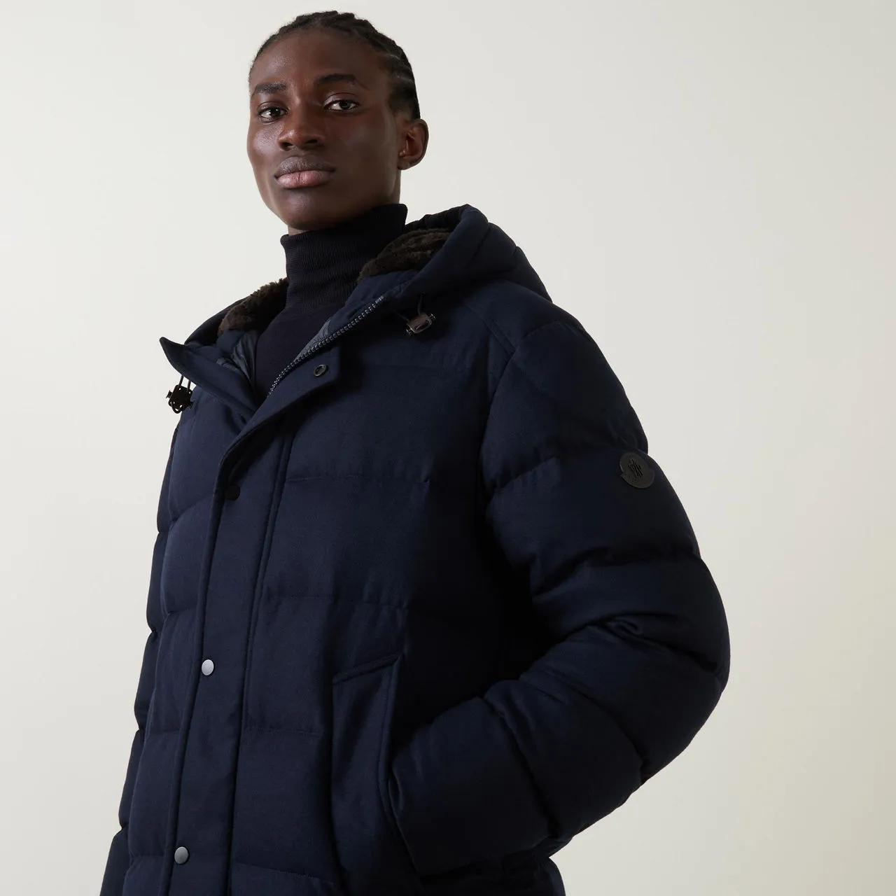 MONCLER Talamini Longline Down Jacket - Navy