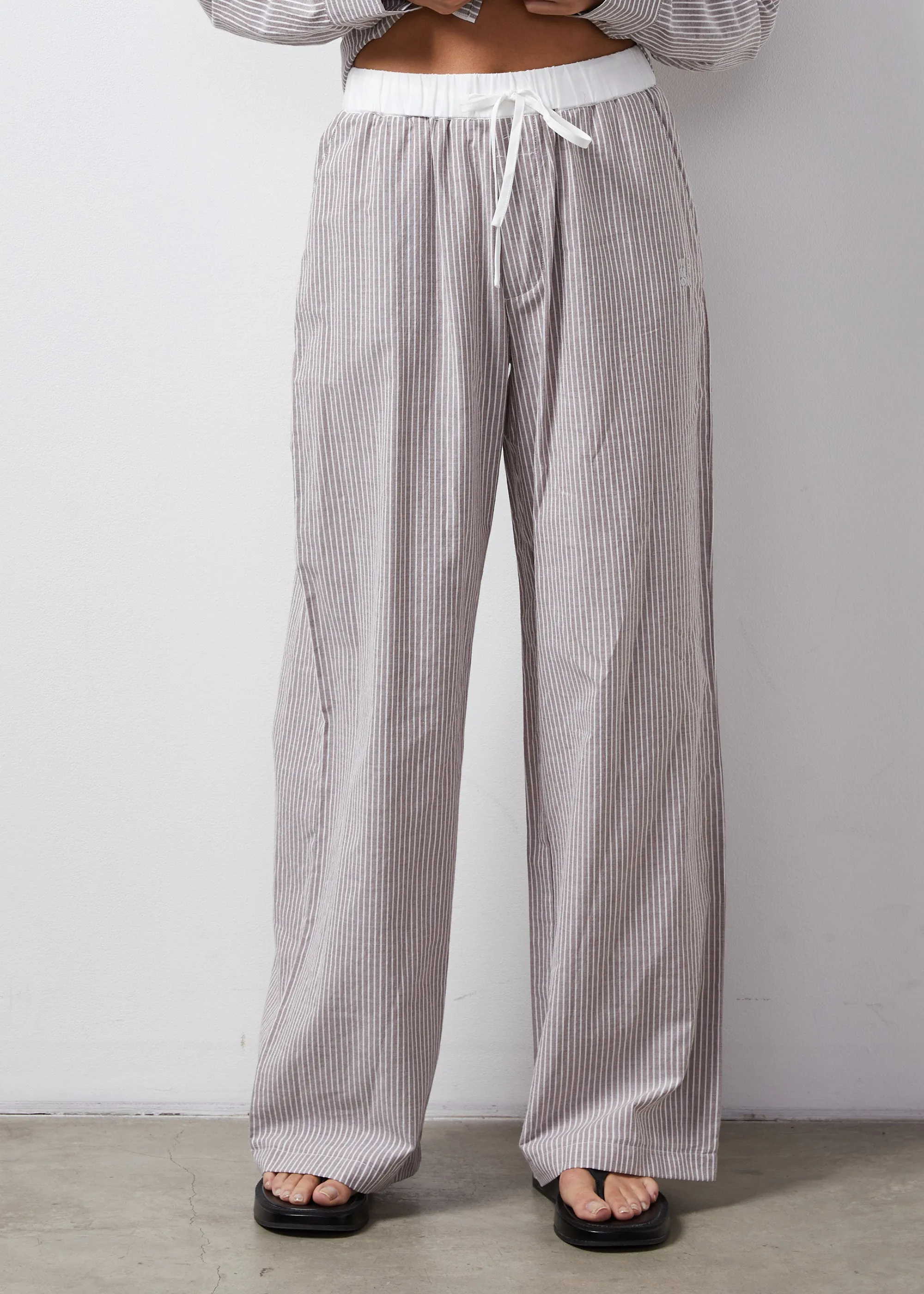 Monrow Stripe Poplin Pants