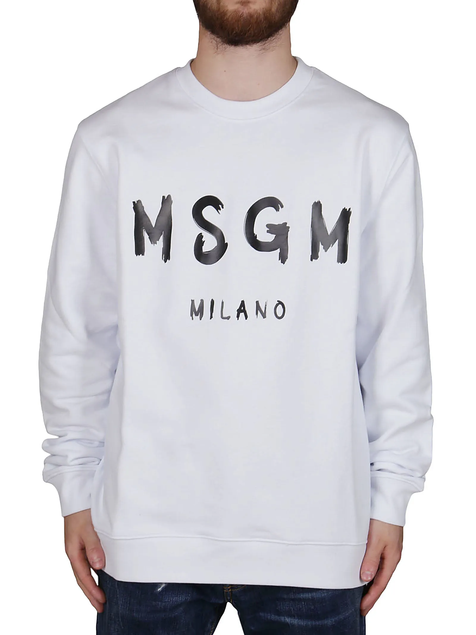 MSGM Logo Printed Crewneck Sweatshirt