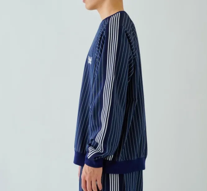 Needles  |Crew Neck Stripes Unisex Long Sleeves Sweatshirts