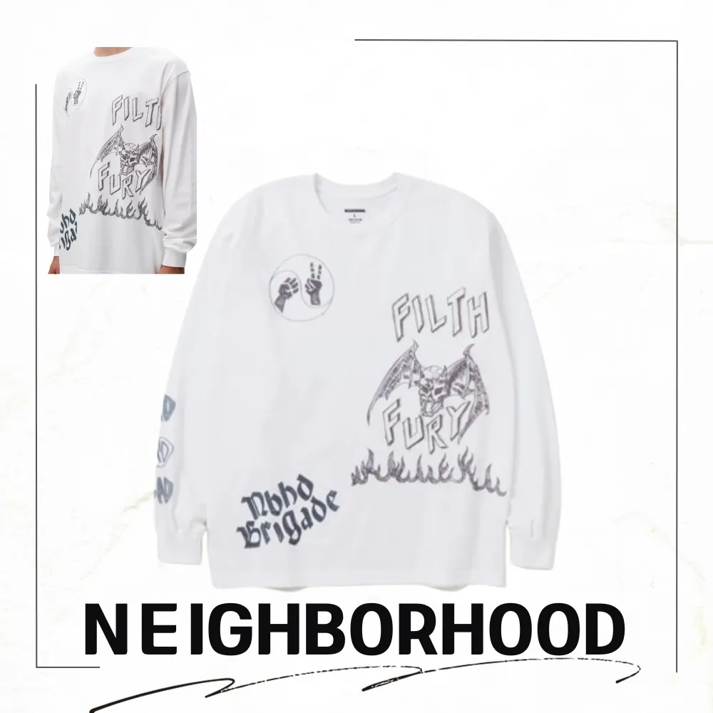 NEIGHBORHOOD  |Street Style Long Sleeves Cotton Long Sleeve T-shirt Logo