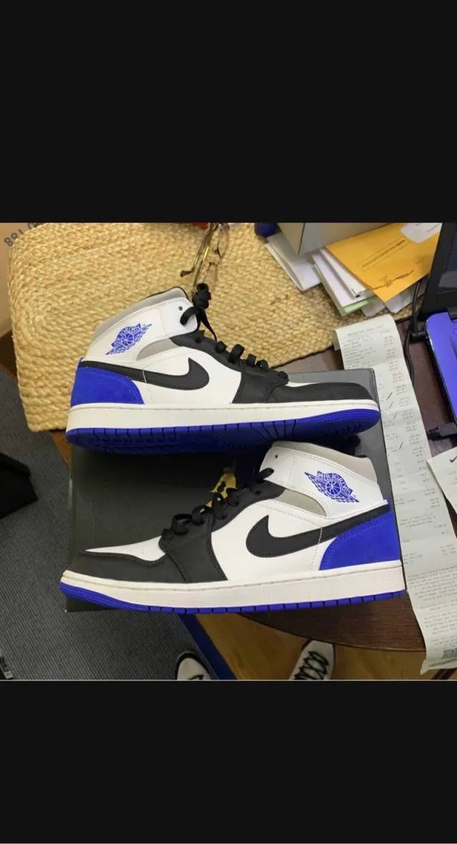 Nike air jordan 1 mid se union game royal black toe shoes