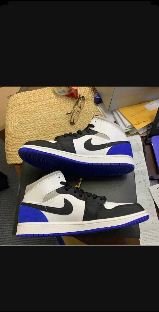 Nike air jordan 1 mid se union game royal black toe shoes