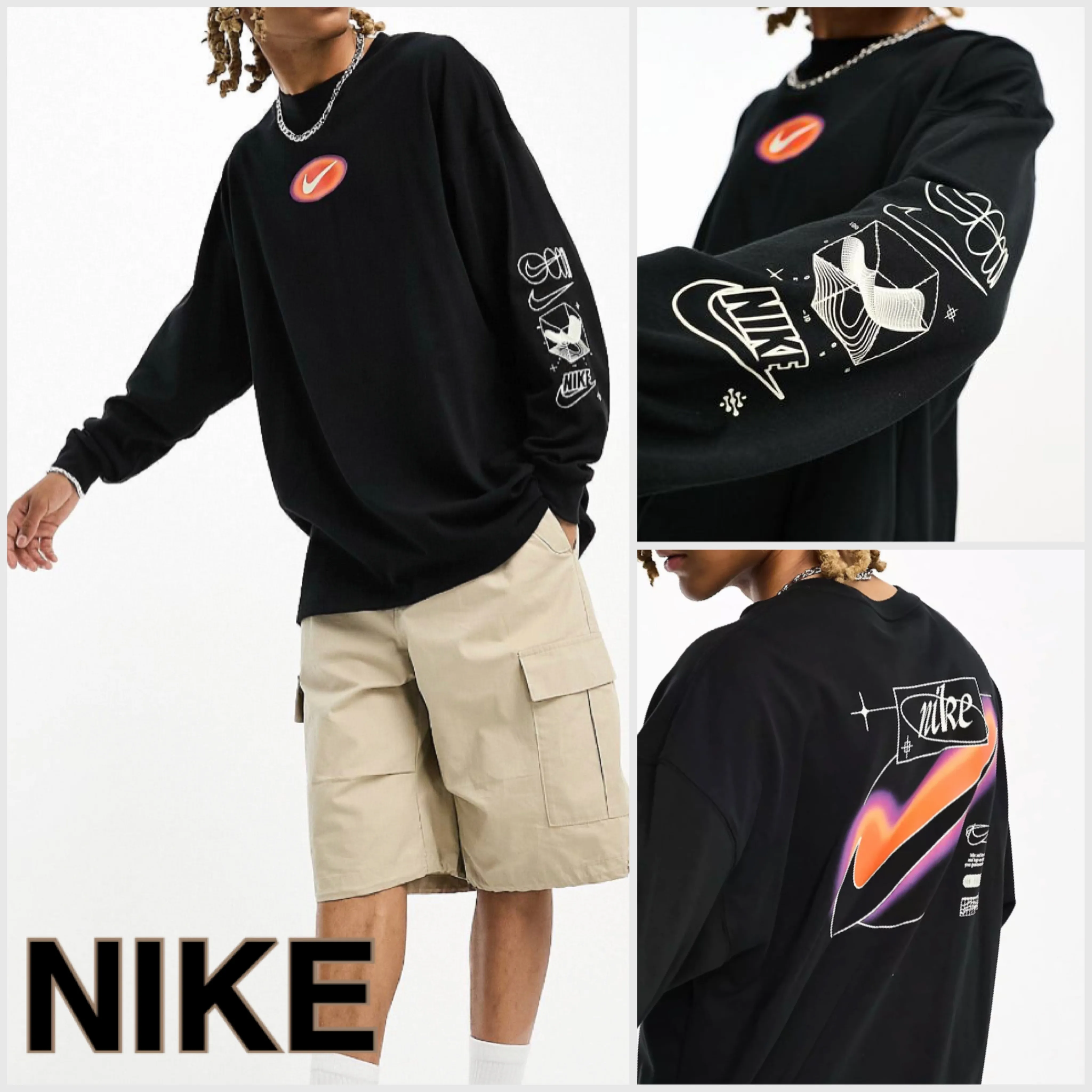 Nike  |Street Style Long Sleeves Cotton Long Sleeve T-shirt Logo