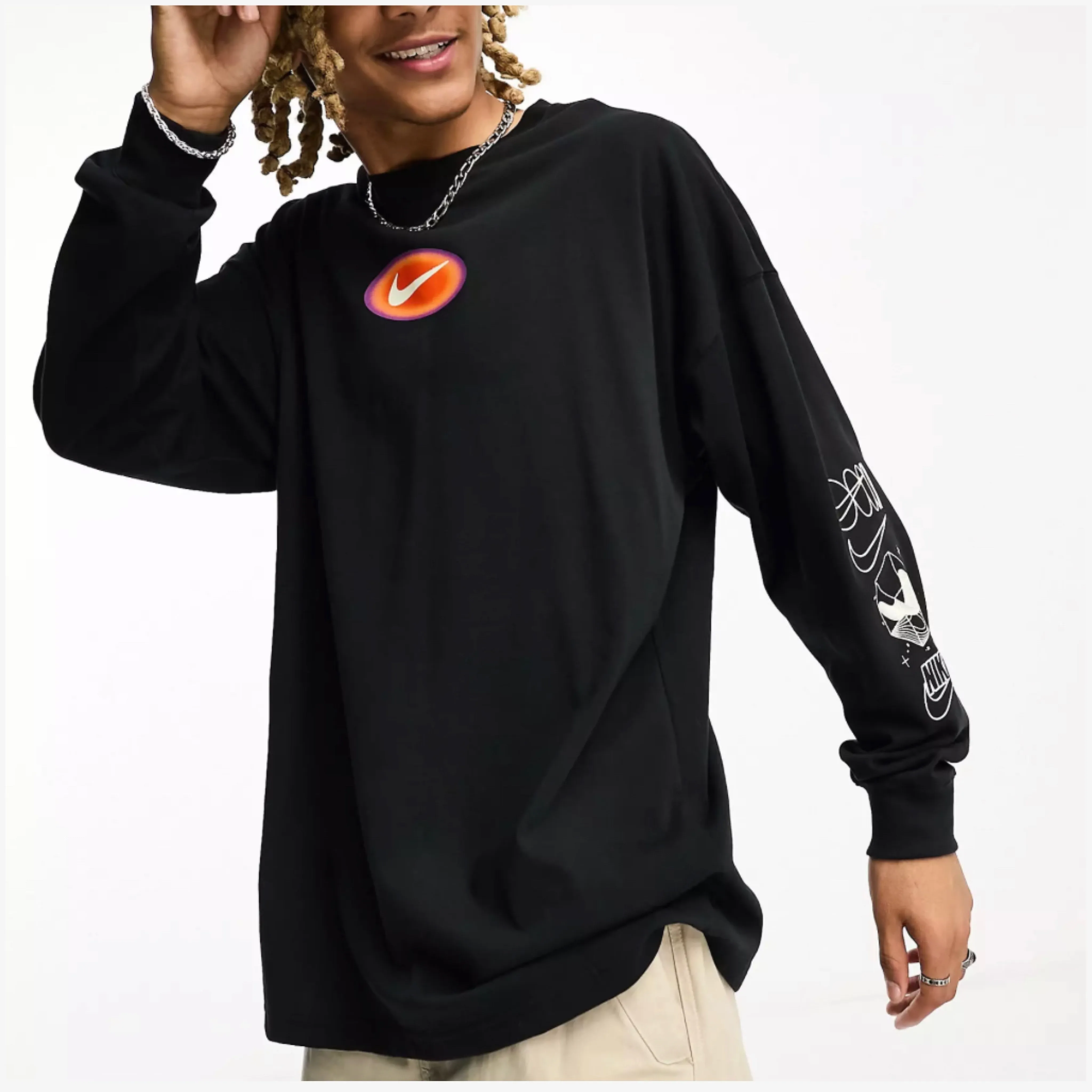 Nike  |Street Style Long Sleeves Cotton Long Sleeve T-shirt Logo