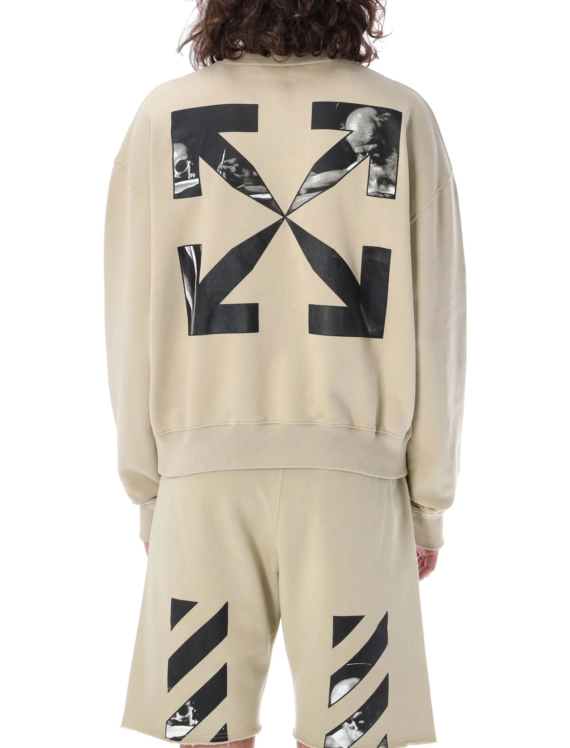 Off-White Drop Shoulder Arrow Printed Sweatshirt