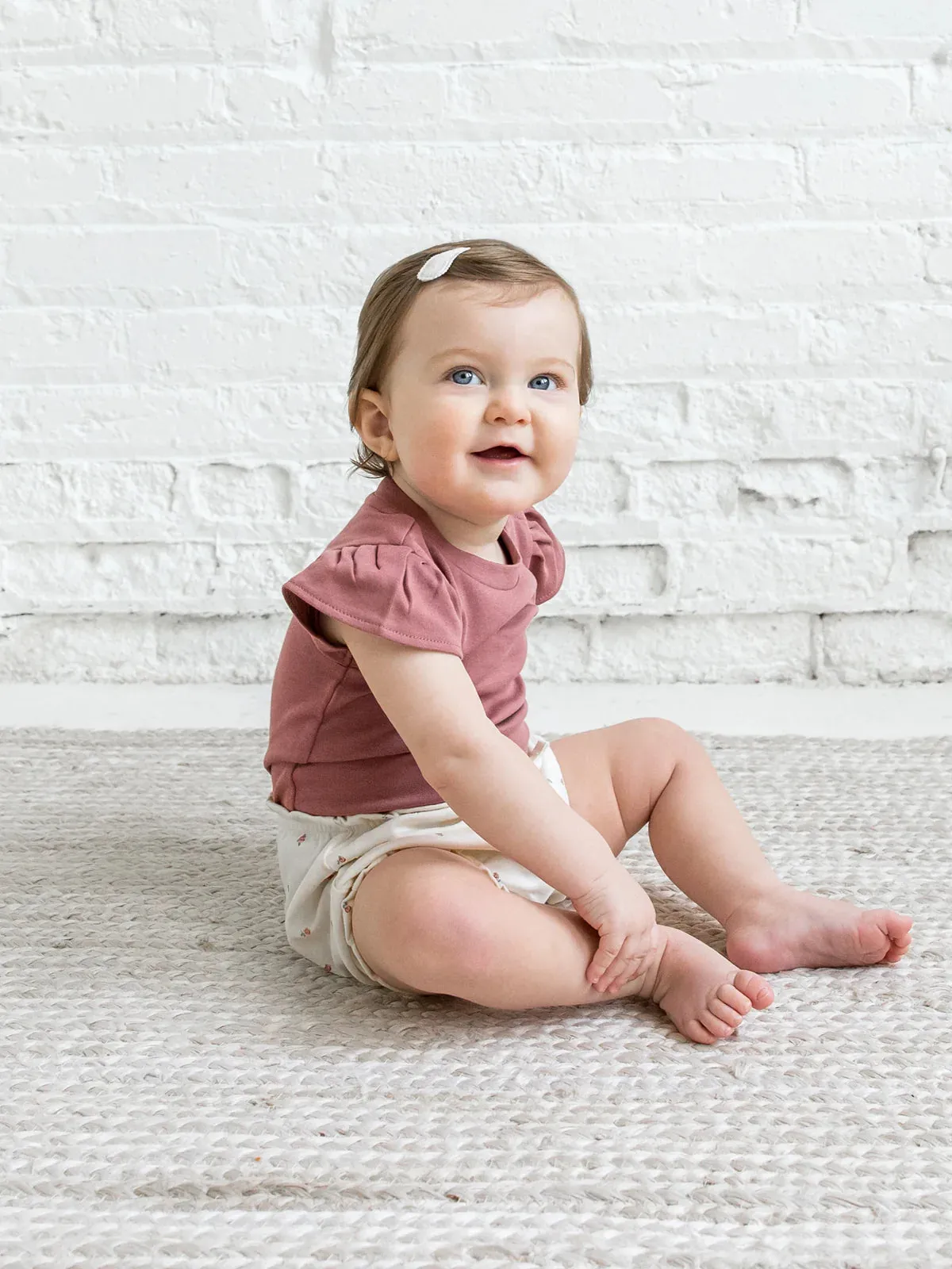 Organic Pearl Petal Sleeve Bodysuit - Berry