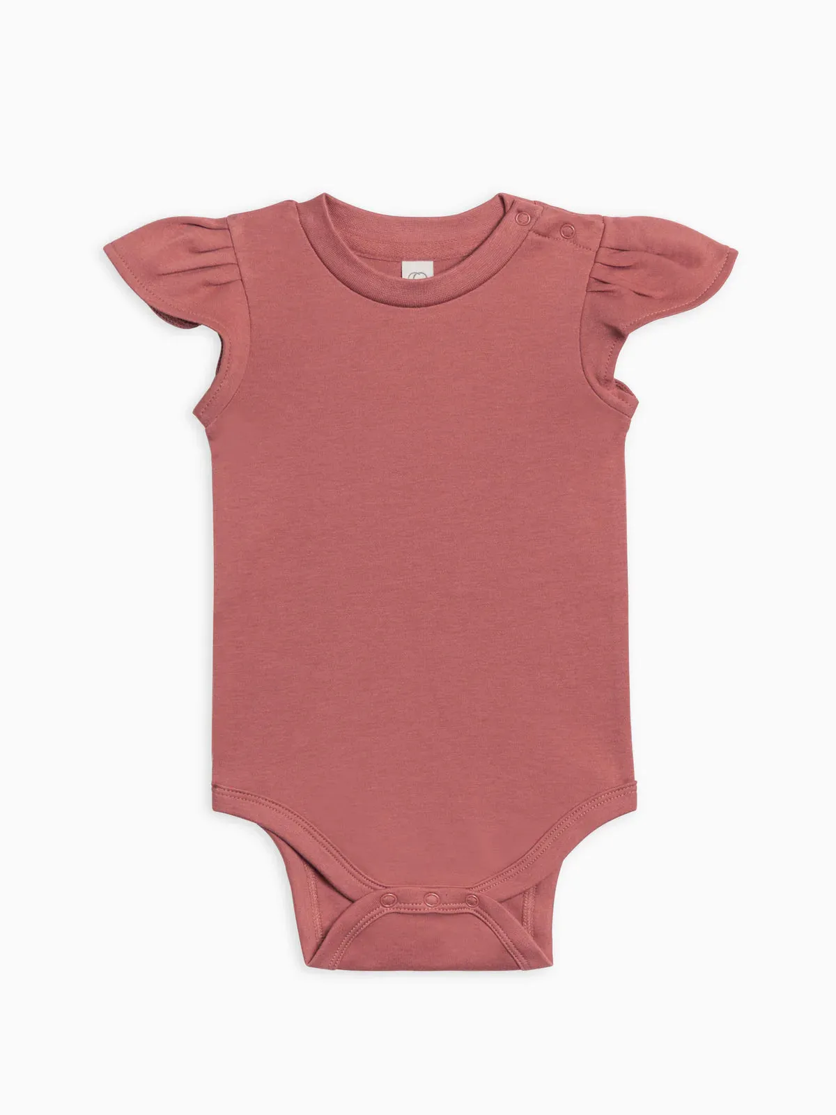 Organic Pearl Petal Sleeve Bodysuit - Berry