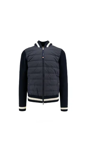 Padded Cotton Cardigan - Navy