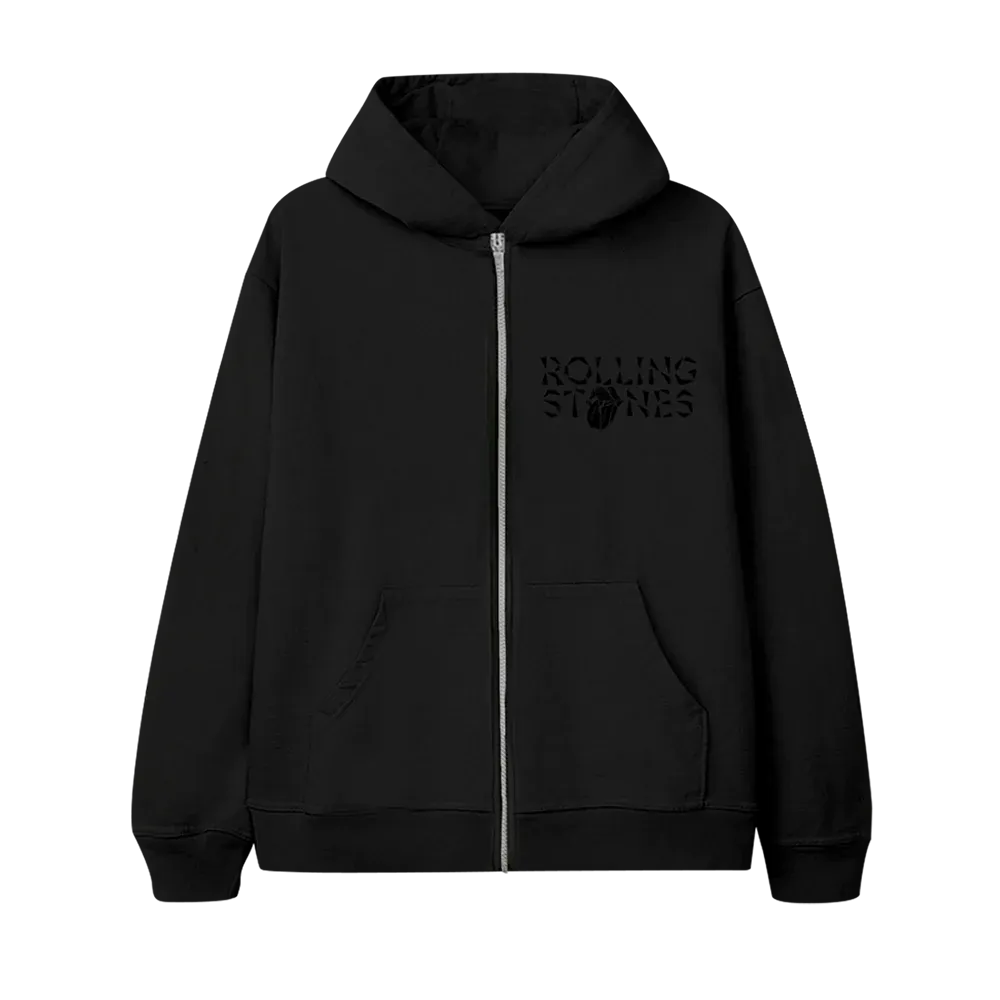 Paint It Black Gel Diamond Tongue Zip Hoodie