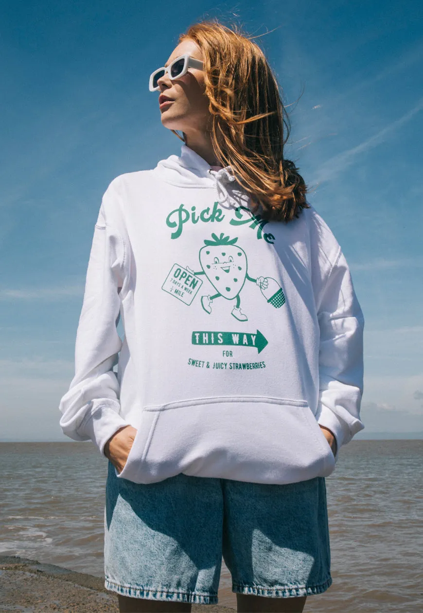 Pick Me Women's Staycation Hoodie With Strawberry Graphic