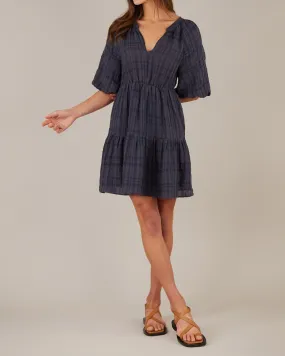 Pila Linen Mini Dress - Navy